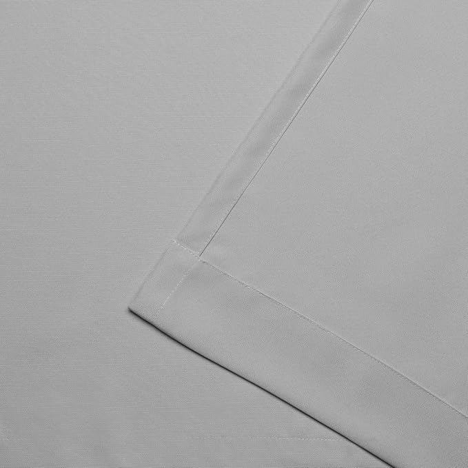 Exclusive Home Cabana Solid Indoor/Outdoor Light Filtering Hook-and-Loop Tab Top Curtain Panel Pair, 54"x63", Cloud Grey