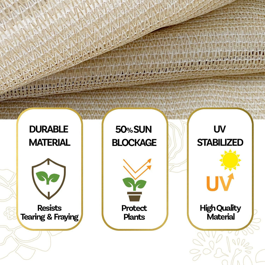 alion home hdpe 50% sun block garden netting, close-up detail