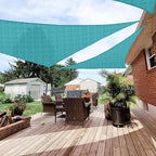 Patio Paradise 14' x 14' x 14' Sun Shade Sail Triangle Canopy Shade Cloth Fabric Sunlight Block Patio Pergola Cover HDPE Deck Awning for Outdoor Backyard Roof Shading, Turquoise