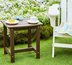 Y&M Outdoor Side Table, HIPS Adirondack Small Single Table, Waterproof Square Outside Table, Balcony Modern End Tables for Patio, Pool, Beach, Porch, Deck, Indoor or Outdoor Use (Coffee, 2 Pack)