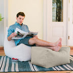 Jaxx Leon Outdoor Bean Bag Ottoman, Flax