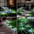 Solar Pathway Lights 10 Pack Christmas Solar Lights Outdoor Waterproof 6000K Cold White Yard Lighting, LED Stainless Steel Stake for Garden Outside Landscape Lawn Driveway Walkway Path
