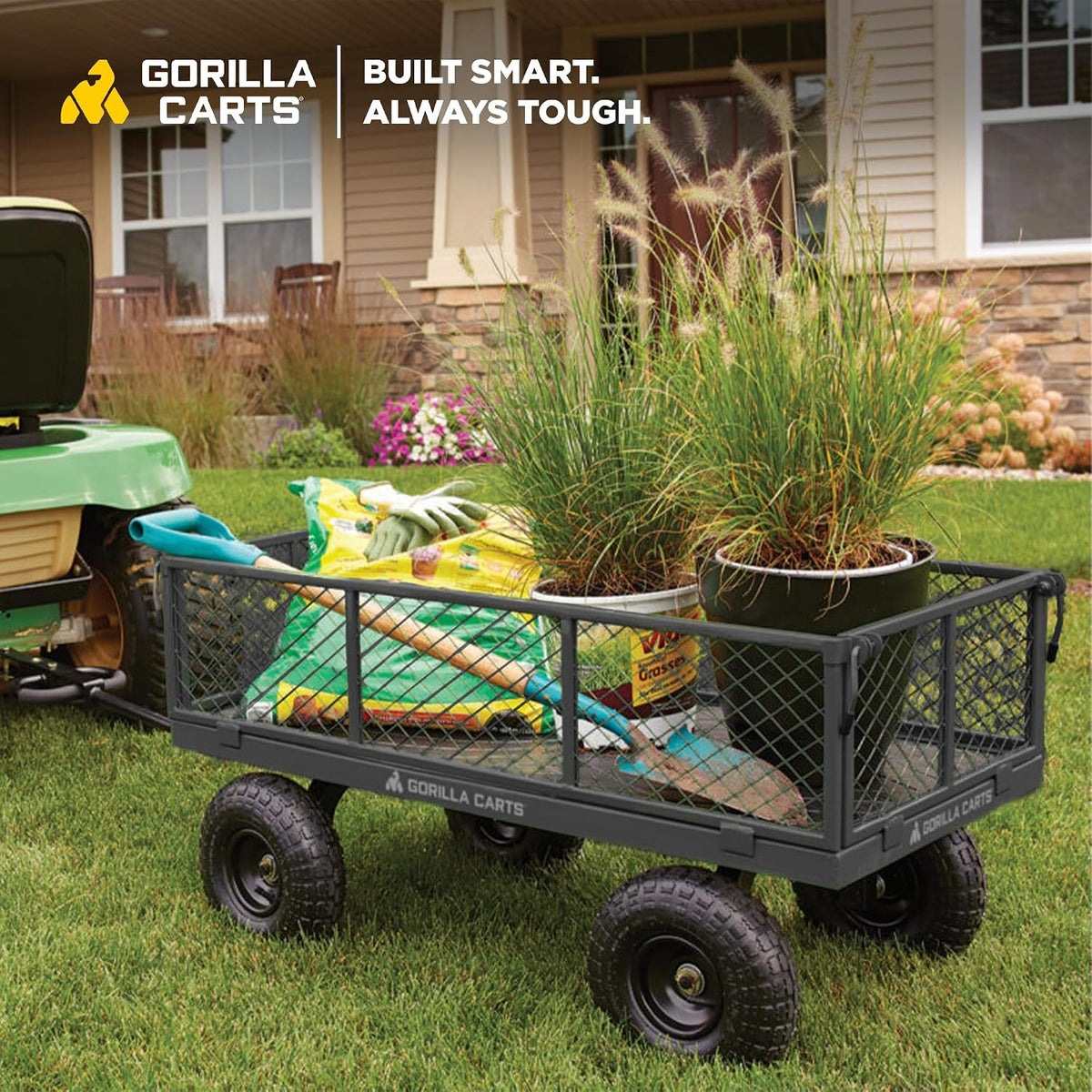 gorilla carts steel utility cart, 800 lb capacity, package contents