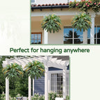 Large Autumn 88 Leaves Artificial Ferns for Outdoors Look Real, Fake Large Faux Boston Ferns for Outdoor Planter Realistic UV Resistant Artificial Fake Plants for Porch Patio Hanging 47 inch