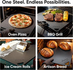 Pizza Steel for Oven | Made in USA | 16" x 14.25" | Pre-Seasoned Baking Steel for Bread, Pizza, Sourdough & More | Premium Quality Crust at Home | Use in Oven, Grill, BBQ | 1/4" Thick