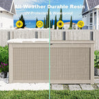 320 Gallon Outdoor Storage Box,Large Waterproof UV Resistant Deck Box,Lockable Storage Container for Patio Furniture Cushions Garden Tools and Pool Accessories(Gray)