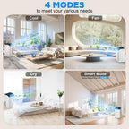 14000 btu portable air conditioners with remote control, close-up detail