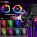 Solar Spotlights Outdoor Color Changing, 180°Adjustable Flag Pole Lights, IP67 Garden Lights Solar Powered Waterproof, Wall Lights for Garden Pool Area Pond, Landscape Solar Light for Yard