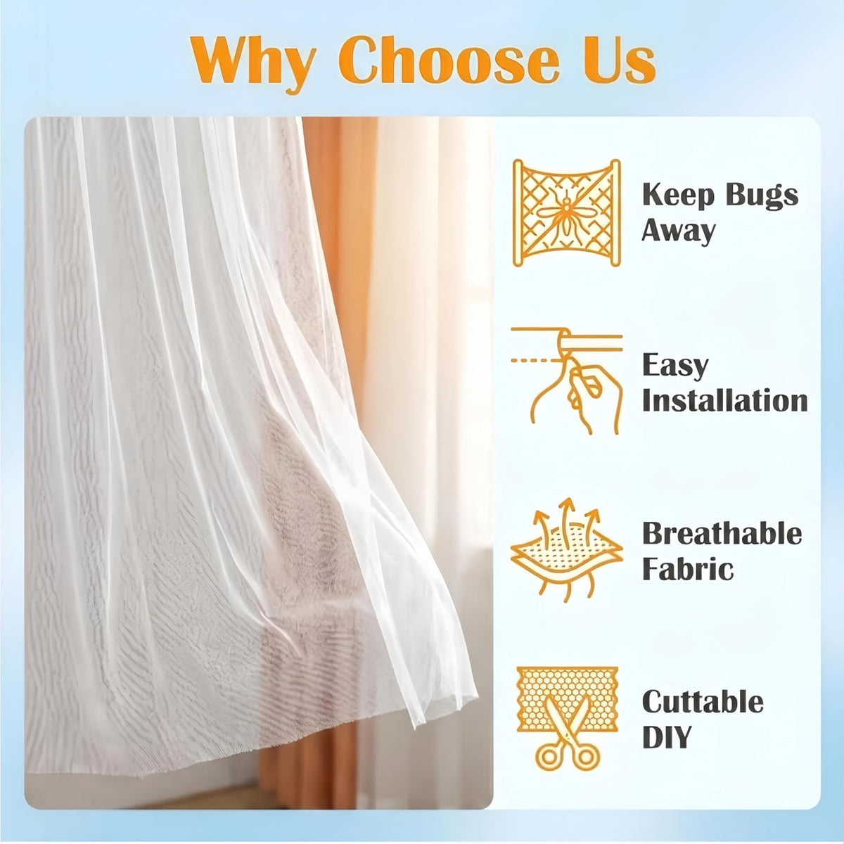 netting for porch/patio/canopy/garden, 60x96in, 2pack, outdoor sheer tulle, package contents