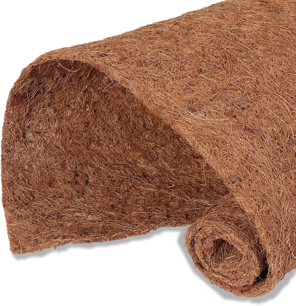 MIOHNAN Natural Coco Coir Fiber Liner Roll Sheet, Coconut Fiber Pad, Coconut Husk Liners Mat for Planters Baskets, DIY Moss Pole - 12x48 inch