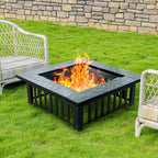 econook 32 inch square outdoor fire pit table shown in use
