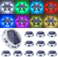 solar deck light outdoor, 12 pack 9 colors, main product view