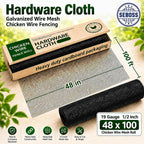 Hardware Cloth 1/2 inch Chicken Wire Fencing 48 x 100 Ft 19-Gauge | Black Vinyl Coated Wire Mesh Roll, Garden Fencing, Welded Wire Fence Roll, Wire Mesh Fencing, Rabbit Wire and Rodeng Wire
