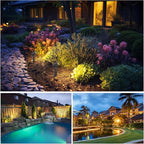 LED Landscape Lights with Connectors, 12V Low Voltage, Warm White 3000k, 4W, 175LM, Outdoor Waterproof Garden Pathway Lights Wall Tree Flag Spotlights with Spike Stand, 4 Pack
