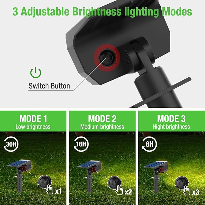 nipify Solar 1 Pack Spot Lights Outdoor Motion Sensor with 3 Modes,Solar Spotlights Outdoor Waterproof 2-in-1 Auto On/Off Landscape Lighting for Outside Yard Wall Garden Pathway, Warm White