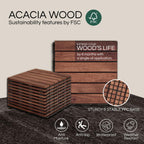 thyoi premium deck tiles, 10 pcs patio flooring, side view