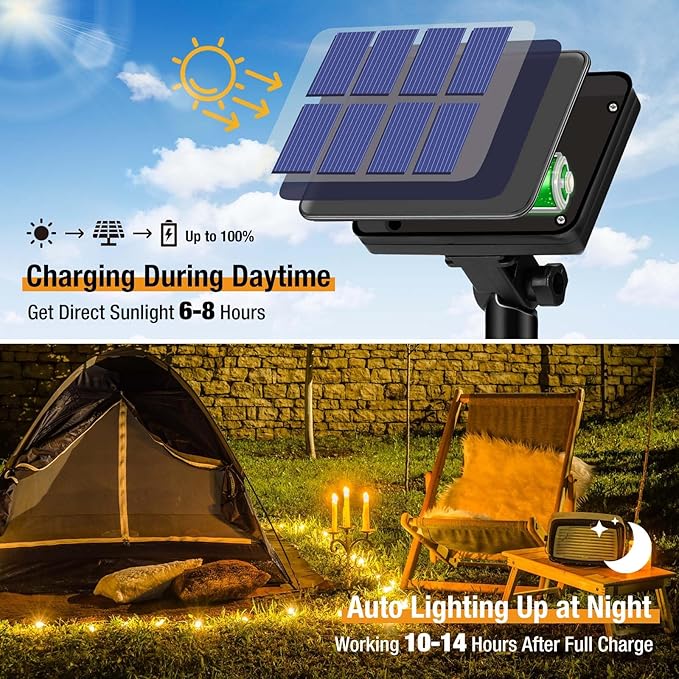 btfarm 4 Pack Solar String Lights Outdoor - 320LED 132FT Solar Fairy Lights Outside Waterproof 8 Modes, Copper Wire Solar Powered Twinkling Lights for Tree Garden Christmas Wedding Party Decoration