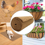 EATAKWARD 120'' x 16'' Coconut Mat, Coco Fiber Roll, Natural Coconut Coco Liner Roll, Thick Coco Liners for Planters, Flowers, Pet, Tortoise, Lizard, Snake, Rabbit, Brown