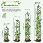 Tower Obelisk Garden Trellis for Climbing Plant，6.3FT/75.6" Rustproof Metal Potted Plant Climbing Support for Indoor Outdoor Flowers Vegetable Fruits Vines Support (2PCS)