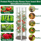2 Pcs Garden Bird Netting Cover for Round Tomato Cage, 59" x 18" Tomato Trellis Insect Barrier Protection Mesh, Plant Cage Garden Net Cover with Zipper for Vertical Climbing Plants Vegetables Fruits