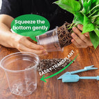36 Packs 5/4/3.5 Inch Reinforced Clear Nursery Pots with Drainage Hole, Transparent Variety Pack Plastic Plant Pot Seedling Planter for Vegetable Propagation, Root Cutting, Seed Starting