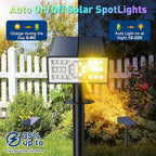 Solar Color Changing RGB Spot Lights Outdoor, 2 Pack/7 Lighting Modes Multicolor Outdoor Lights for Yard Waterproof IP68, Halloween Christmas Solar Landscape Powered Lights Garden Pathway