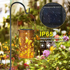 2 Pack Butterfly Birthday Gifts for Women Mom Grandma Solar Lanterns Outdoor Waterproof Garden Decor Hanging LED Decorative Light for Patio Yard Lawn Gardening Gifts