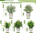 Fake Plants,5Pack Mini Potted Artificial Plant Small Faux Plant Indoor Outdoor for Home Decor,Eucalyptus Greenery Plastic Fake Green Grass Plants for Office Bathroom Shelf Farmhouse Coffee Table Decor