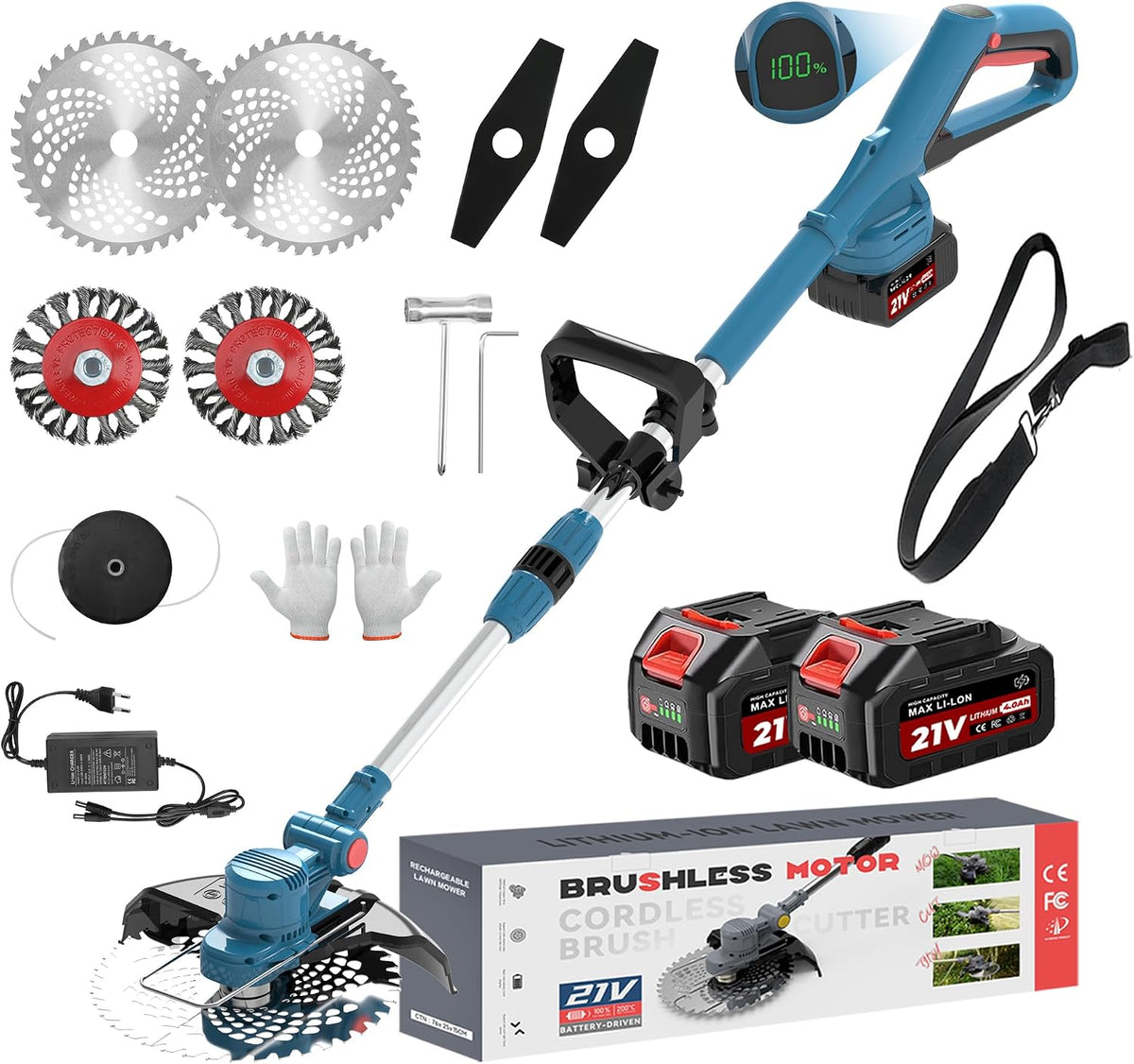 weed wacker - electric weed cordless eater, foldable, main product view