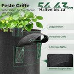 T4U 5 Gallon Grow Bags, Upgrade Grow Bags with Handles, Heavy Duty Thickened Nonwoven Fabric Pots, 5 Gallon Pots for Plants, Strawberry, Cherry Tomatoes (5 Pack)