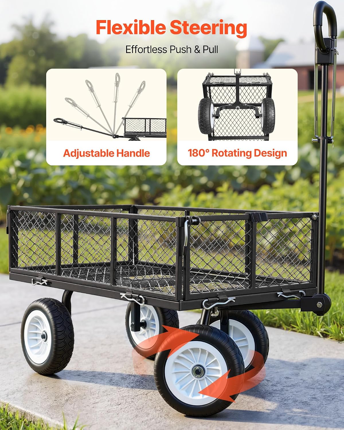 vevor 900 lbs steel garden cart, 2 in, package contents