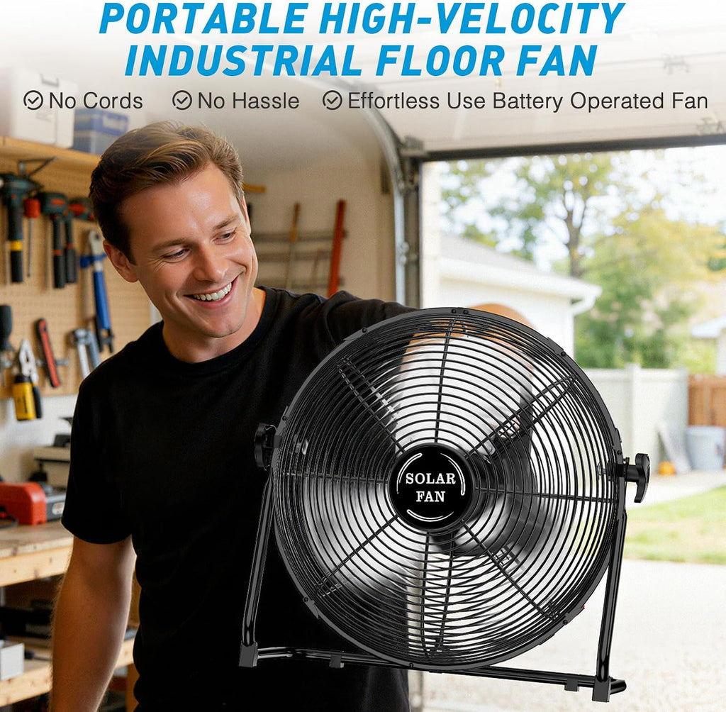 dbf 20" solar powered fan for outdoor, package contents