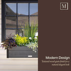 Mayne Vista 4ft Modern Window Box Planter with Panel Design and Drainage Hole