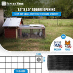 Fencer Wire 16 Gauge Black Vinyl Coated Welded Wire Mesh Size 1.5 inch by 1.5 inch (2 ft. x 50 ft.)