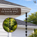 monarch rain chains aluminum multi cube black rain shown in use