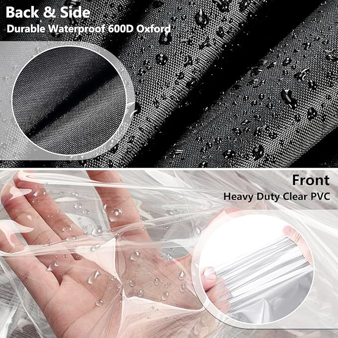 Waterproof Shelf Cover,Outdoor 600D Heavy Duty Dustproof Storage Shelves Cover,24''x14''x59'' Shelf Covers for Wire Shelving with Zippers,Storage Rack Covers with Clear Front
