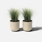 Veradek Mason Series Lima Planter - Round Planter for Indoor or Outdoor Porch/Garden | Made from Plastic-Stone Composite with Drainage Holes | Modern Décor for Succulents, Flowers, Small Plants