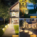 Solar Lights Outdoor Waterproof, 36 LEDs Adjustable Solar Spot Lights Outdoor, 2-in-1 Solar Powered Spotlight Landscape Lighting for Tree, Garden, Yard, Pathway- 3 Pack (Warm White)