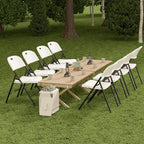 Nazhura 350 Weight Limit Heavy Duty Plastic Folding Chair with Reinfoced Steel Frame for Indoor and Outdoor, Wedding, Party, Restaurant, Meeting Room, Patio and Garden (White, 6 Pack)