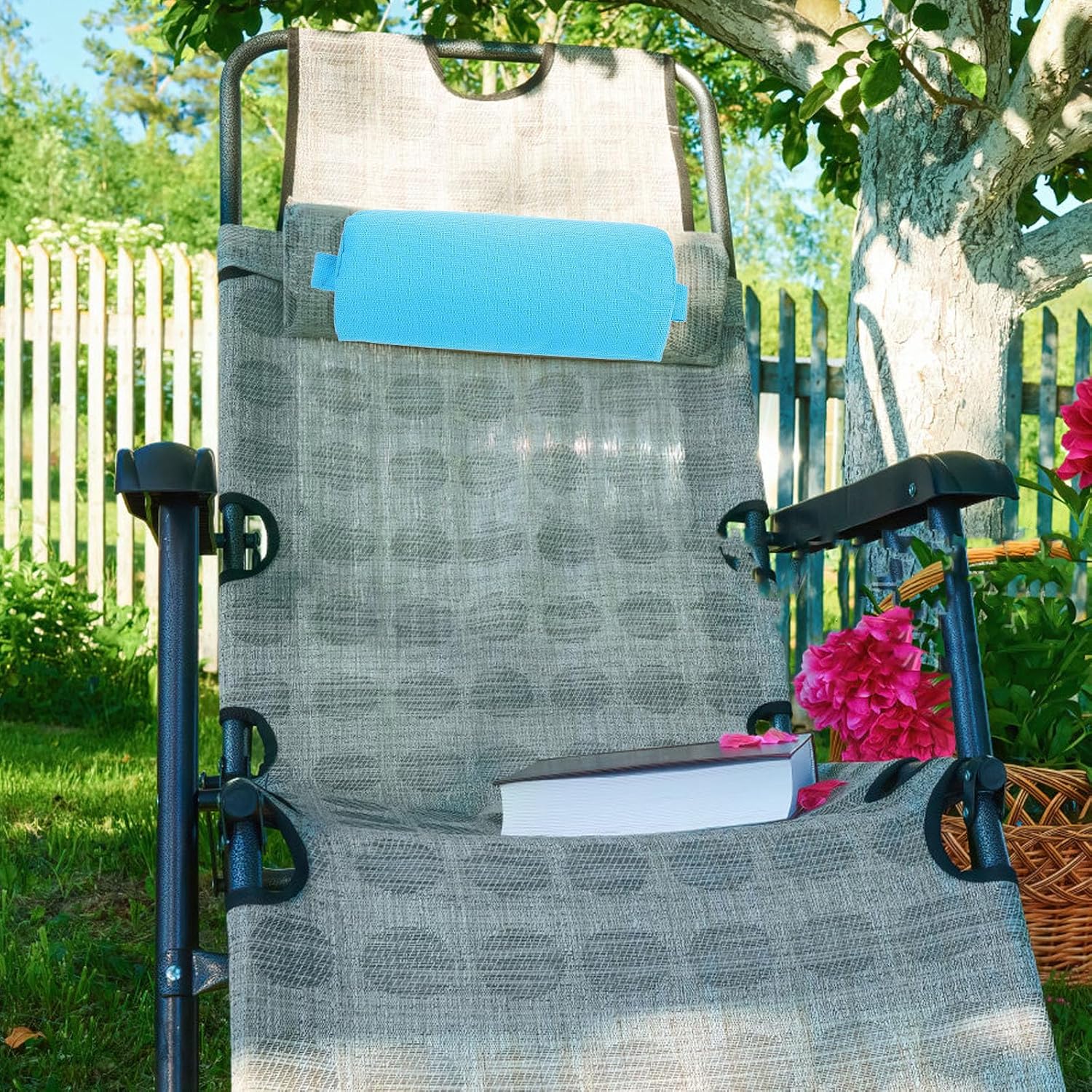 SEWACC Lounge Chair Pillow Blue Polyester Headrest for Home Use | Compact Lightweight Washable Design, Head and Neck Support, Sofa and Home Decor Use