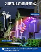 Solar Spot Lights Outdoor, 9 Lighting Modes RGB, Solar Lights Outdoor Waterproof IP65, 63 LED Landscape Spotlights for Holiday Decorations-10 Pack