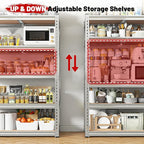 REIBII 2020LBS Garage Shelving Heavy Duty Metal Shelving 5 Tier Storage Shelves, Metal Shelves for Basement, Warehouse, Pantry, Closet, Kitchen, 72" H x 35.55" W x 16" D, Galvanized, 3 Pack