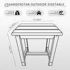 Adirondack Square Side Table,one-Tier Outdoor end Table, Patio Side Table for Pool,Porch,Backyard,Relaxing Companion (White)