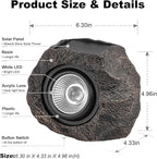 Solar Rock Lights Outdoor Garden Waterproof - Super Bright LED Solar Spotlights, Solar Powered Landscape Path Decorative Garden Stone Lights for Pathway, Walkway, Yard, Patio (4 Pack)