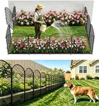3-layer garden fence with gate 10 panel 32in, main product view