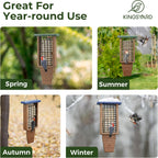 Kingsyard 2 Pack Double Tail-Prop Suet Bird Feeder | Recycled Poly Lumber Suet feeder, Sturdy & Durable, Outside Hanging, Great for Woodpecker & Clinging Birds, Blue