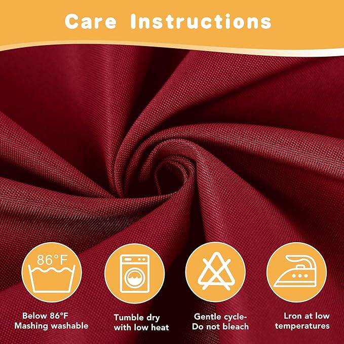 HolidayIdeas Red Outdoor Curtains for Patio Waterproof, 2 Panels - 54 x 120 Inch - Privacy Protection & Light Filtering Curtains Grommet Outside Curtains for Porch, Gazebo, Pergola, Backyard