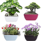 Vencer 10.8 Inch Plastic Square Self Watering Planter,Water Indicator,Modern Decorative Planter Pot for All House Plants Flowers,Herbs,Vegetables,Tropical,Blue,VF-049B