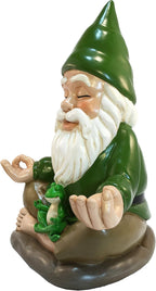 GlitZGlam Zen Gnome – Tranquility and Peacefulness for Your Fairy Garden and Garden Gnomes 9 Inches Tall Miniature Figurine