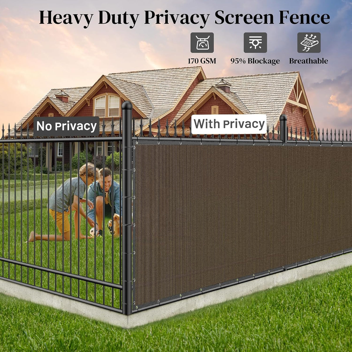 winpull privacy fence screen 6' x 50', heavy, side view